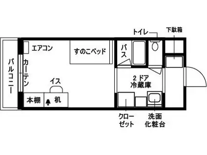 ドーミー高松錦町(1K/5階)の間取り写真