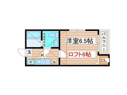 STAGE中田II(1K/2階)の間取り写真