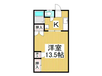 グランドハイツ坂城(1K/1階)の間取り写真