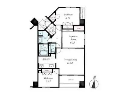 アップルパレス丸の内(3LDK/4階)の間取り写真
