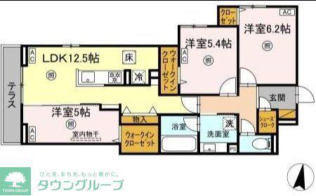 ベルニー太田(3LDK/1階)の間取り写真