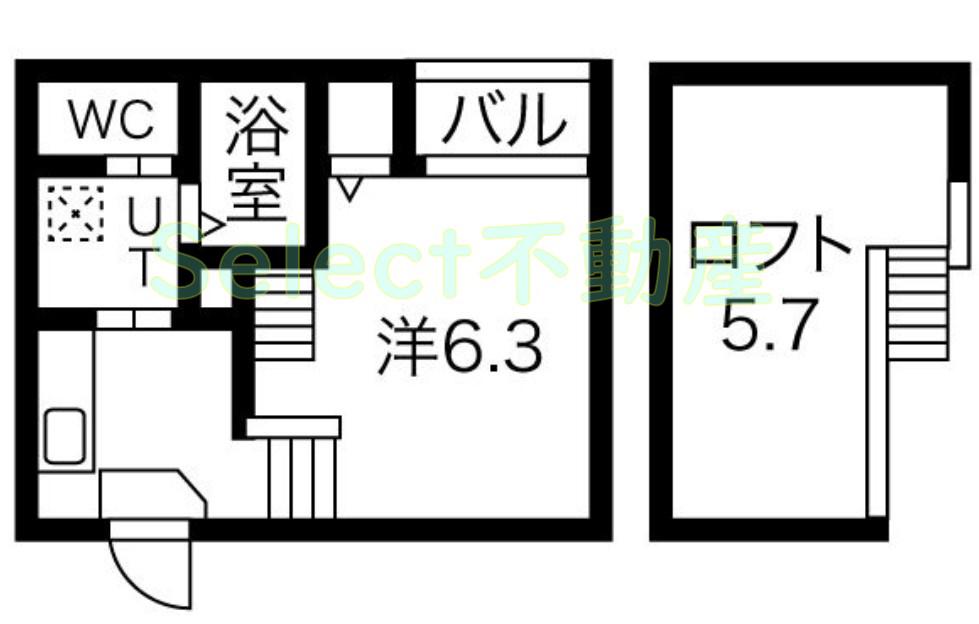 DESIGNSQUARE(1K/1階)の間取り写真