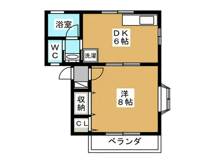 プランドール(1DK/1階)の間取り写真