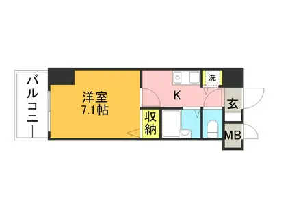 インヘリッツ田原(1K/6階)の間取り写真