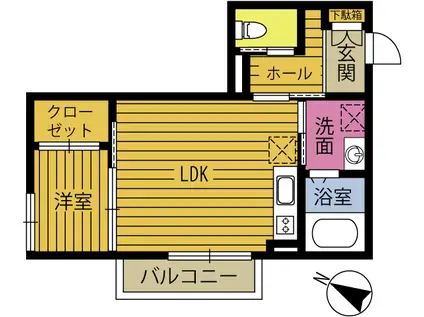 パルティール湯布院(1LDK/1階)の間取り写真