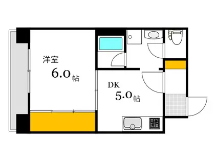 ピネードマンション(1DK/6階)の間取り写真