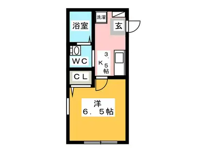 ラタージュ(1K/2階)の間取り写真