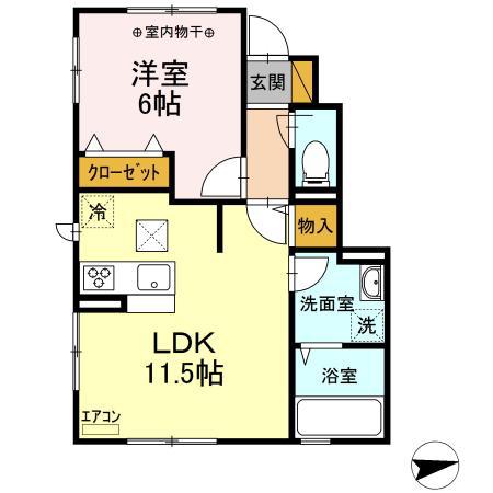SAKURA TERRACE(1LDK/1階)の間取り写真