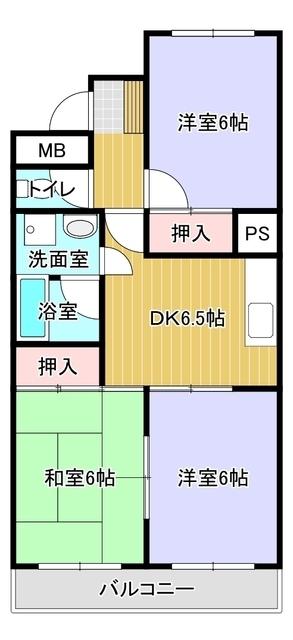 マンションニューたかくら(3DK/3階)の間取り写真