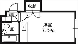 メゾン札幌N26W5(ワンルーム/4階)の間取り写真