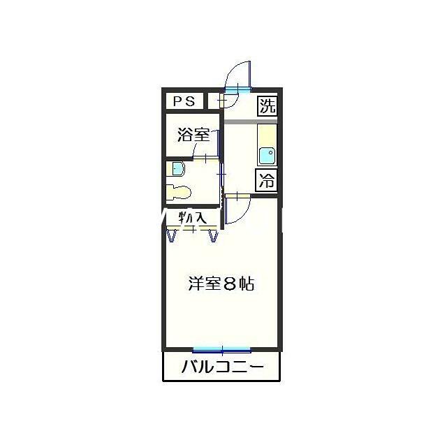 コスモタウン相模原(1K/1階)の間取り写真