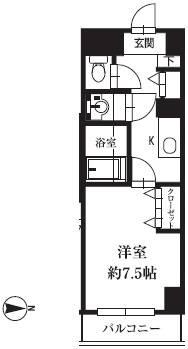 HF銀座レジデンスイーストII(1K/5階)の間取り写真