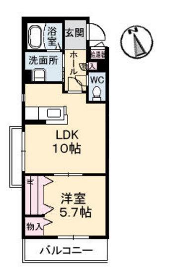 ロックフィールド11(1LDK/3階)の間取り写真