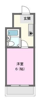 エクセルF.I(1K/1階)の間取り写真