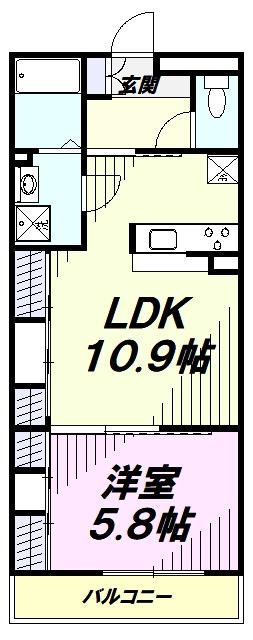 リブリ・I RAY(1LDK/1階)の間取り写真