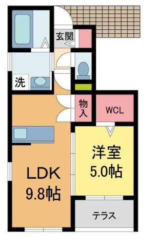 エルピーダ(1LDK/1階)の間取り写真