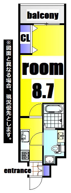 NO.65 ORIENT CROSSING TOWER(1K/6階)の間取り写真