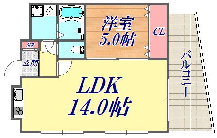 アドモリモト元町通(1LDK/11階)の間取り写真