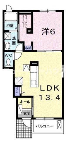 サンシャインA(1LDK/1階)の間取り写真
