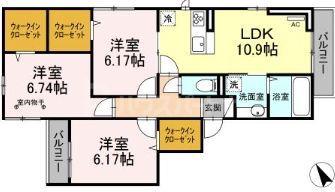 メゾンドシェリール(3LDK/1階)の間取り写真