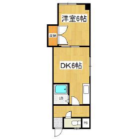 日の出パレス21(1DK/1階)の間取り写真