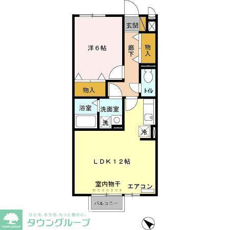 ルミエールB(1LDK/2階)の間取り写真