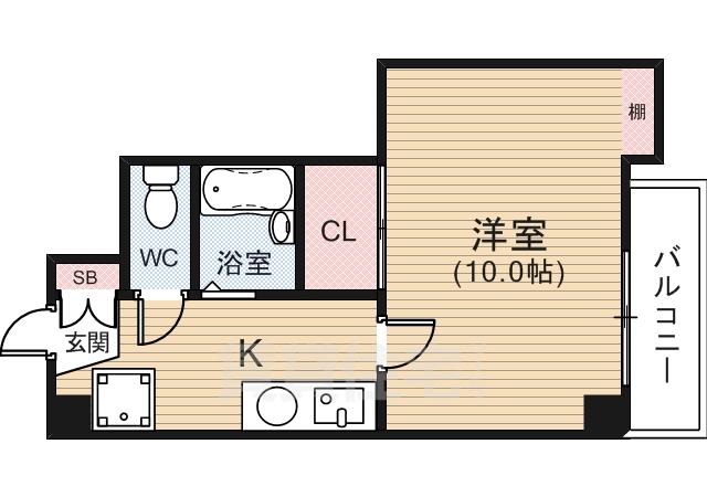 ルミノーソ三篠(1K/5階)の間取り写真