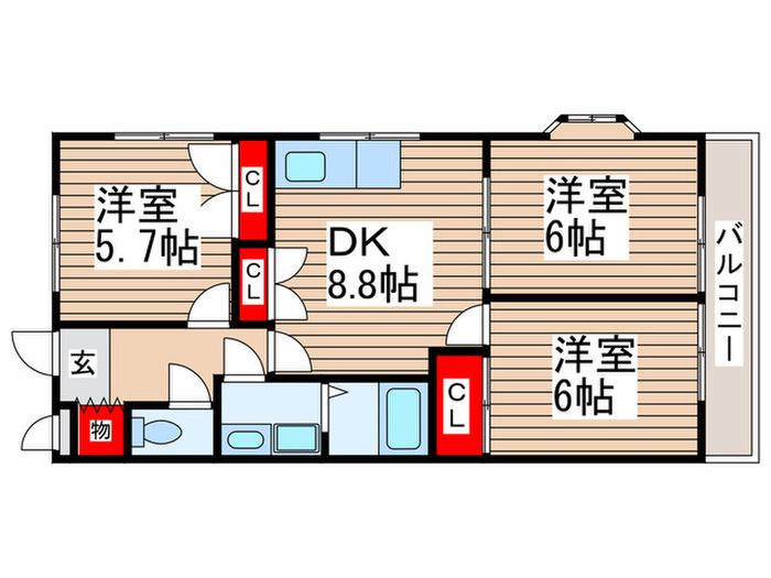 アルタソーナ(2LDK/2階)の間取り写真