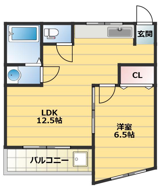 大克マンション(2DK/4階)の間取り写真