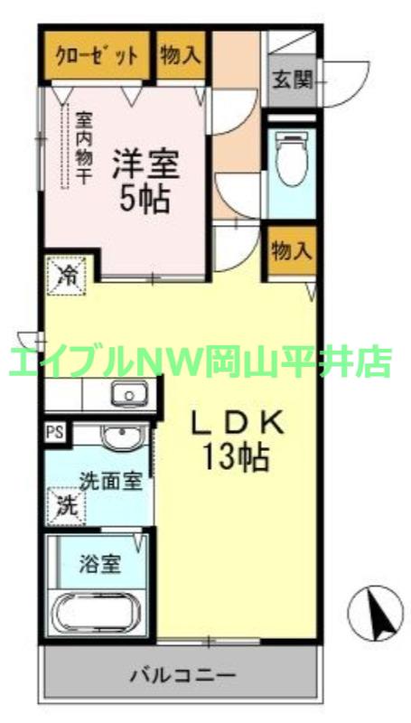 LUCE(1LDK/3階)の間取り写真