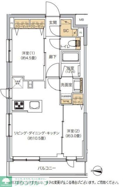 リビオメゾン湯島(2LDK/4階)の間取り写真