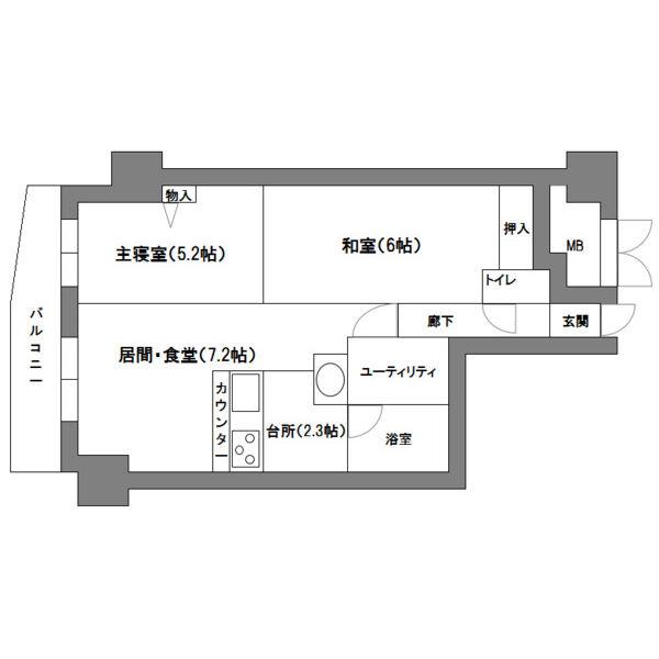 ガーデンハウス南円山III(2LDK/2階)の間取り写真