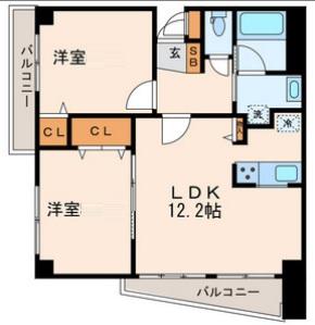 ヒルコート西馬込(2LDK/3階)の間取り写真