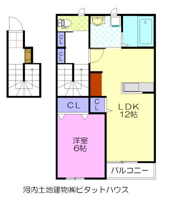 パークハイム中一の沢(1LDK/2階)の間取り写真