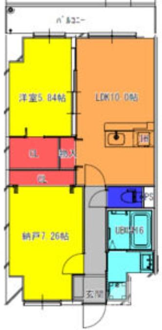 FREEDOM RESIDENCE堺寺地町(2LDK/2階)の間取り写真