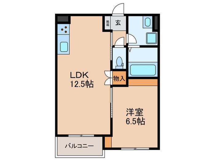 リアノーラ平野ウエスト(1LDK/1階)の間取り写真
