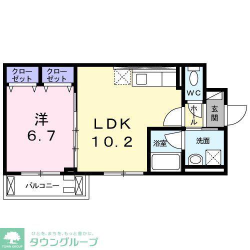 ル.シアン(1LDK/3階)の間取り写真