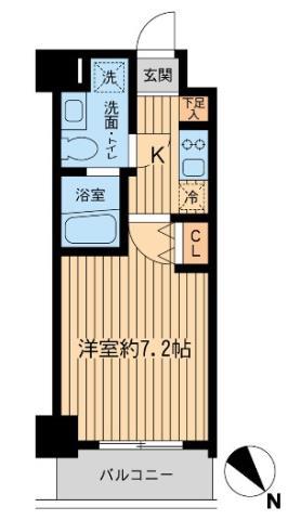 レジディア本厚木(1K/10階)の間取り写真