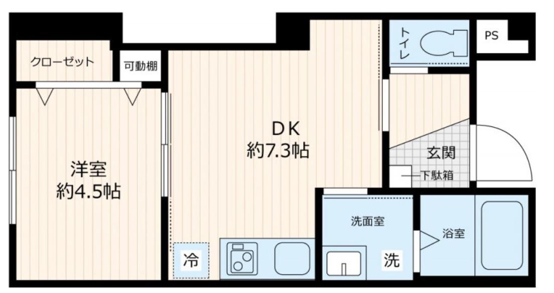 LASICA住吉(1DK/1階)の間取り写真