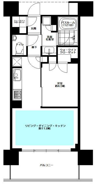 アトラス日暮里イーストレジデンス(1LDK/5階)の間取り写真