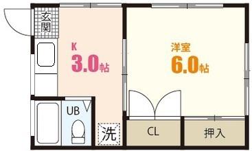 広島高速交通アストラムライン 大塚駅(広島) 徒歩10分 2階建 築37年(1K/1階)の間取り写真