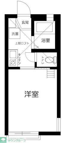 ヴィエント梶ヶ谷(1K/2階)の間取り写真