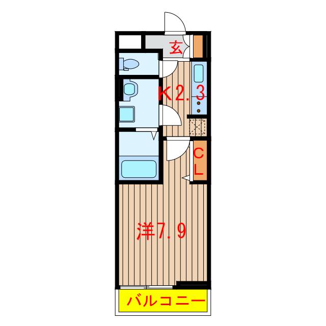 サンクレスト習志野台(1K/3階)の間取り写真