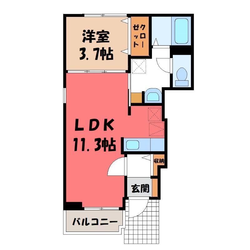 M.YSTORY(1LDK/1階)の間取り写真