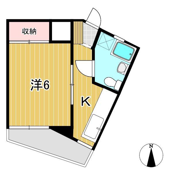 パークシティ会瀬(1K/2階)の間取り写真