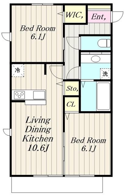 D-ROOMさくら(2LDK/1階)の間取り写真