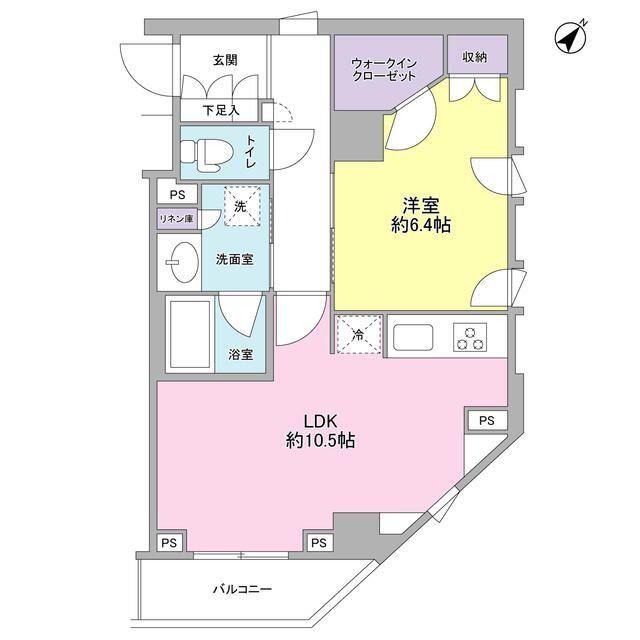 スタイリオ中延駅前(1LDK/6階)の間取り写真