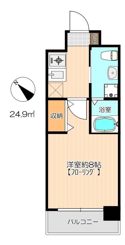ストリクト井尻405(1K/4階)の間取り写真