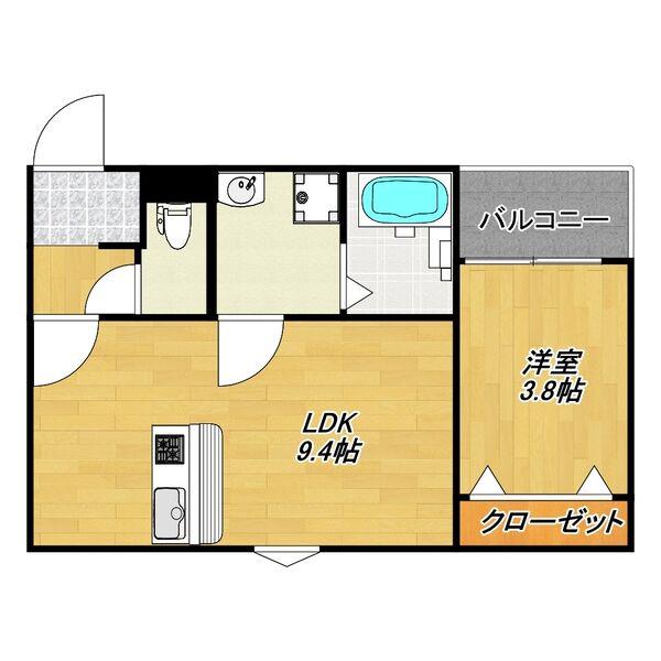 LE COCON 一宮IX(1LDK/1階)の間取り写真