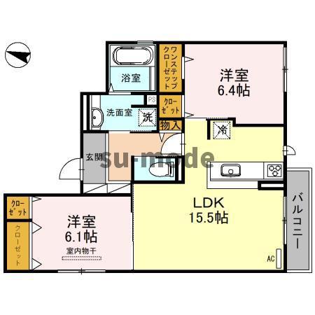 CASA LEGARE(2LDK/2階)の間取り写真